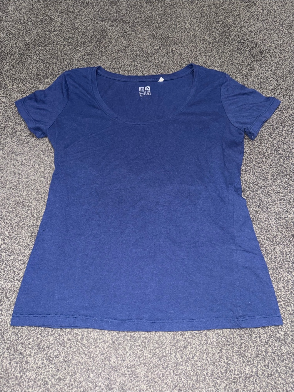 Y2K Nollie Womens Large Blue Scoop Neck Baby Tee Fitted Stretch Casual Top